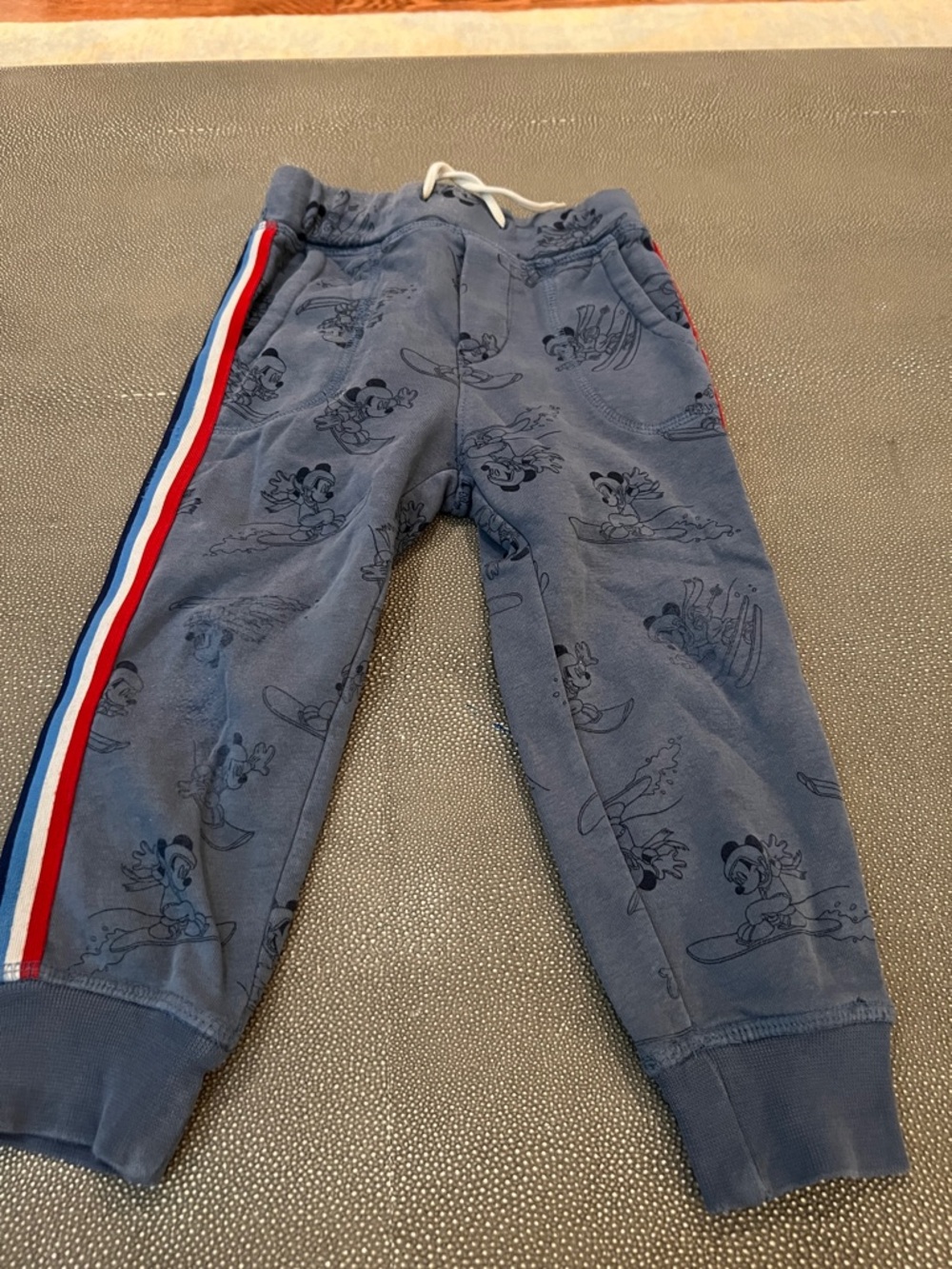 Disney Blue Jogger Pants with Red, White & Blue Side Stripes